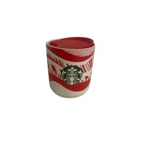 Starbucks Red White Holiday 2021 Pattern Tumbler Travel Mug with Lid 8oz